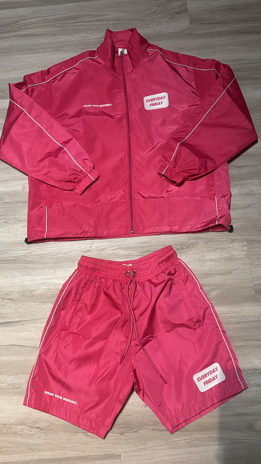Hot Pink Reflective Windbreaker Set