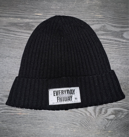 Everyday Friday Black Silk-Lined Beanie