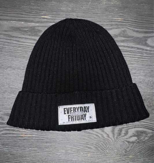 Everyday Friday Black Silk-Lined Beanie